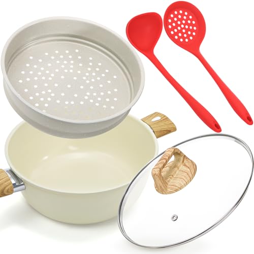 WUWEOT 4 Qt Ceramic Stock Pot