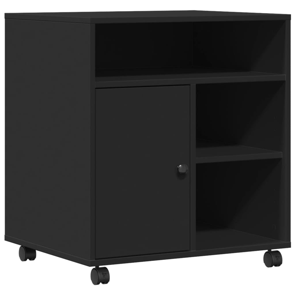 vidaXL Support d'imprimante avec roulettes Noir 60x50x67 cm, Table d'imprimante, Table d'imprimante d'ordinateur, Support d'imprimante avec Rangement