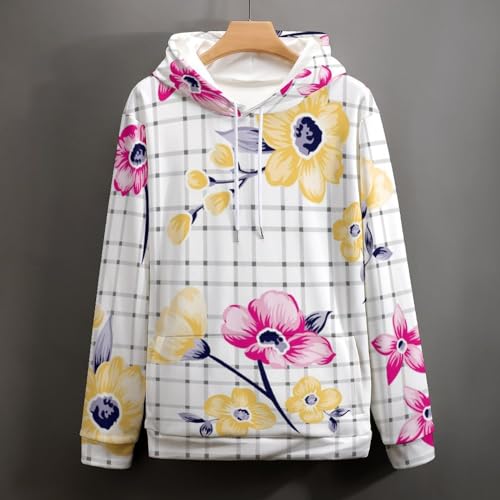 Sweat à capuche fleur jaune UMENG idéal pour vos sorties décontractées en ville