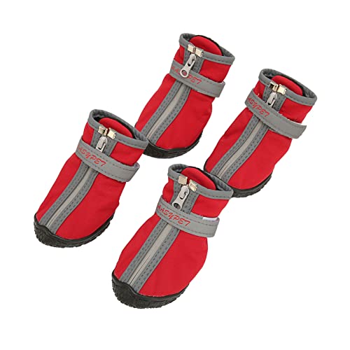 4Pcs Dog Booties Rubber Breathable Soft Bottom Skid Wearproof Dog Hiking Shoes for Outdoor Sport Type 4 BootiesDog Hiking ShoesDog BootPuppyn Design and Can (4#)