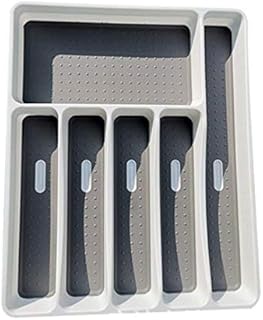 Large Silverware Tray  6~Compartments Kitchen Drawer Organizer  Soft~Grip Lining - Compare price