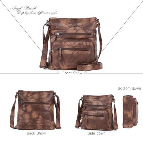 Angel Barcelo Crossover Purse and Handbags Crossbody Bags for Women,Ultra Soft Leather Neatpack Bag Shoulder Purses for Girl Stylish Brown - 3