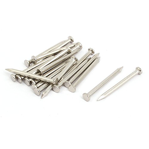 Aexit 3mmx40mm Carbon fastener Steel Point Tip Cement Nail Silver Tone 20pcs Model:43as152qo396