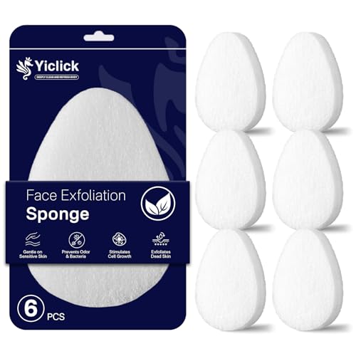 Yiclick Exfoliating Facial Sponge - Daily Cleansing Face Scrubber Exfoliator Makeup Blackhead Remover Tools Face Scrub Brush Reusable Exfoliating Pads for Women