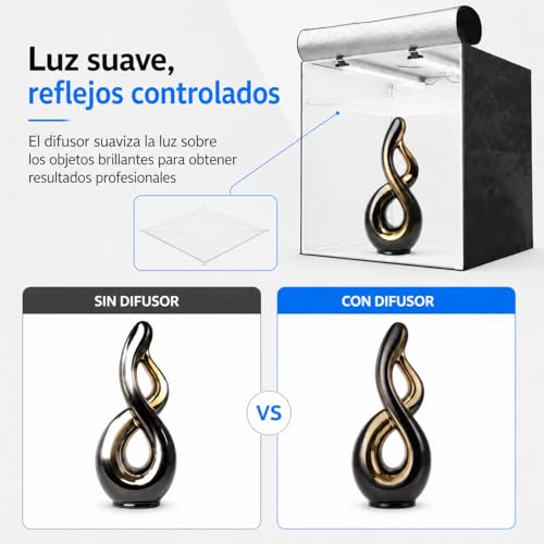 Estudio fotográfico portátil Havox HPB-60D con caja de luz LED de 13000lm y fondo de 60cm 4