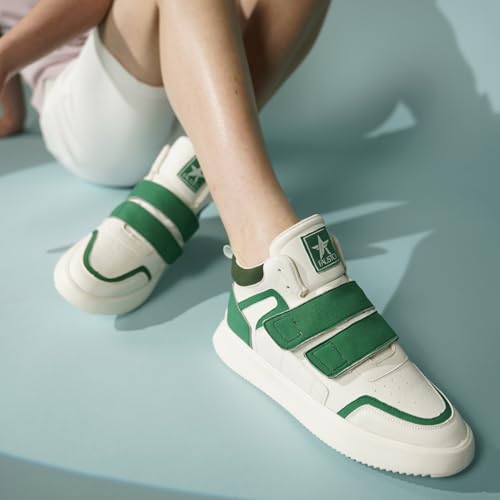 Image of FAUSTO Men's Colorblocked High Top Hook and Loop Adjustable Fasteners Adjustable Classic Sneakers|Memory Cushion Insole|Street Fashion Hi-Top Sneakers