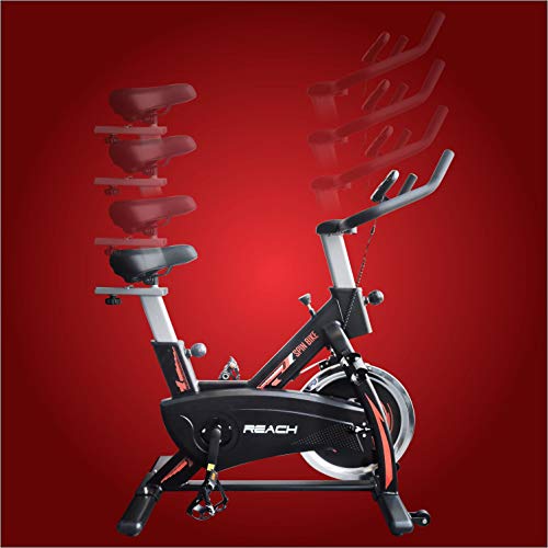 Image of Reach Evolve Spin Bike with 18kg Flywheel | Exercise Cycle for Home Gym | Adjustable Resistance for High-Intensity Fitness Workouts | Max User Weight 120kg