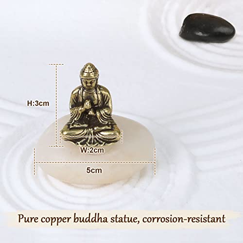 Zen Garden Kit For Office Desk, Japanese Meditation Decor Sand Art With Tray/Buddha Statue/Handmade Ceramic Lotus Incense Holder/Zen Accessories, Spiritual Gift For Women Men Yoga Mind Relaxation #TOP4