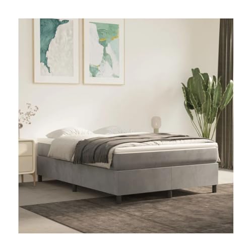 EFCUCLP Box Spring Bed with Mattress Light Gray 59.8