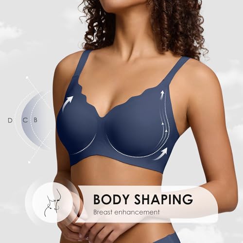 Image of Seamless Wireless Bra for Women with Support - No Underwire Full Coverage Push Up Comfort Bras - Back Fat Smoothing Bralette
