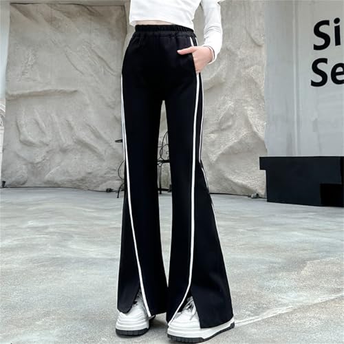 Moonker Bell Bottom Pants for Girls Wide Leg Split Elastic High Waisted Y2k Casual Pants Summer Skinny Kids4