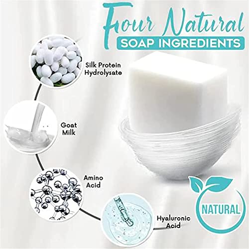 Skinferm Silk Protein Soap,Silk Protein Skin Repair Soap,Silk Protein Essence Soap Super Long Brushed Oil Control Cleansing, Antiseptic Cleanser , Net Acne Moisturizing Repair(2Pcs) (Round) #TOP2