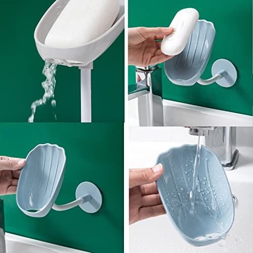 Porte-savon pliable en plastique sans perçage pour douche - 4
