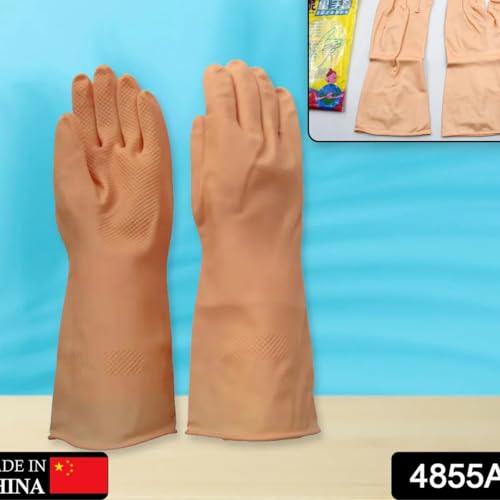 Image of ROHC Dishwashing Hand Gloves Non Scratch Wire, Waterproof Home Kitchen Utensils Cleaning Gloves for Washing Dish Easy Rinsing, Reusable Cleans Dishes Pots, Pans, Sinks (PEACH)