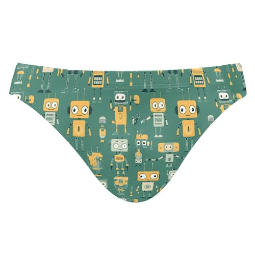 Robot Cute Swim Briefs for Men Swimsuit Bikini Swimwear S B0403467