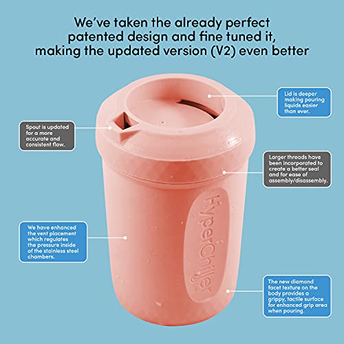HyperChiller HC2RG Patented Iced Coffee/Beverage Cooler, New, Improved,Stronger and More Durable! Ready in One Minute, Reusable for Iced Tea, Wine, Spirits, Alcohol, Juice, Rose Gold