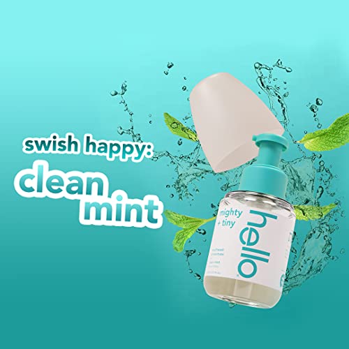 Hello Clean Mint Mouthwash Concentrate For Bad Breath, Alcohol Free Travel Size Mouthwash Made With Coconut Oil And Tea Tree Oil, Helps Freshen Breath, 2 Pack, 3.25 Fl Oz Pump Bottles #TOP4