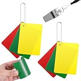 2 Sets Soccer Referee Cards Referee Flags Soccer Referees Penalty Cards Referees Card Sets Green Red and Yellow Warning Ejection Delay Sports Card Accessories for Sports Volleyball Game Officials