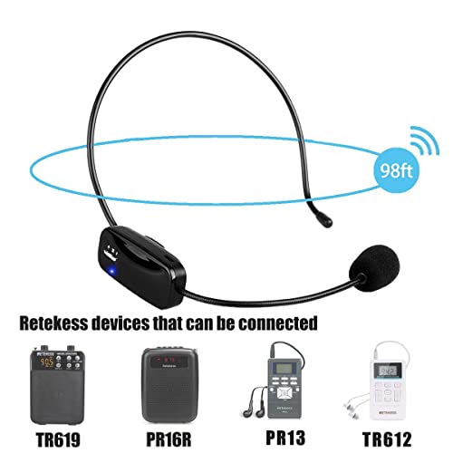 Sistema inalámbrico de micrófono y auriculares Retekess PR13, radio FM portátil con 1 transmisor TR503 y 10 receptores PR13, tecla de bloqueo para caminar, correr e iglesia miniatura 4