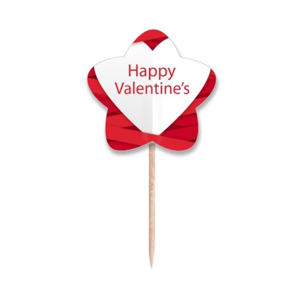 Cure-dents à rayures rouges avec étoiles pour décoration de table de Saint-Valentin