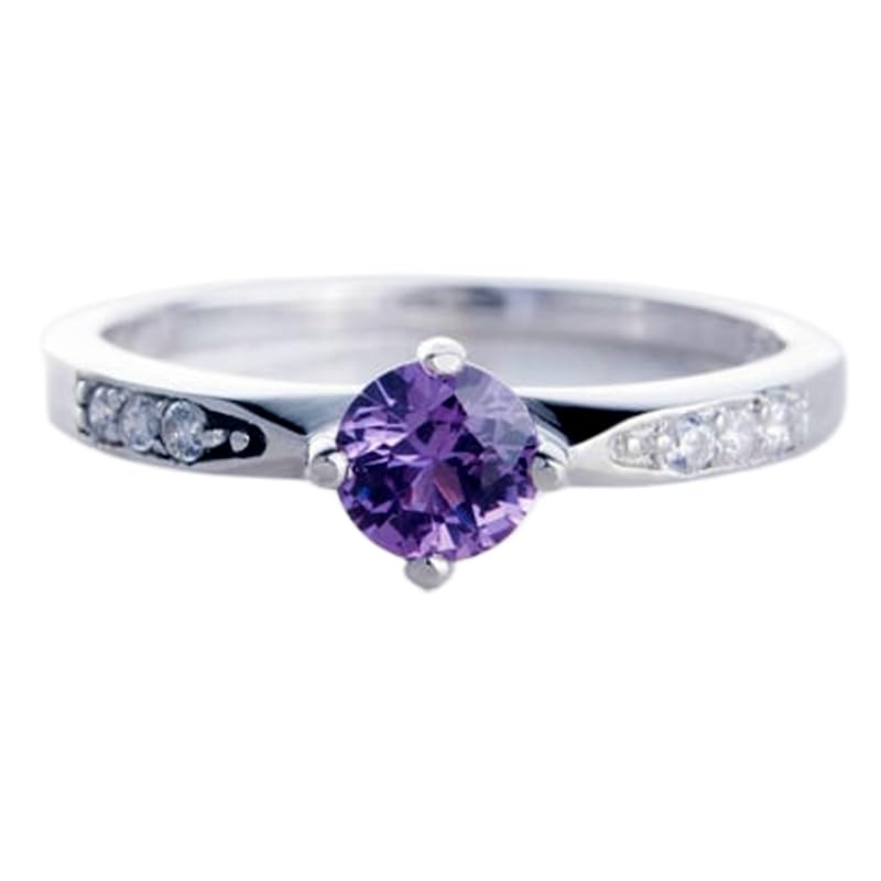 Bague améthyste naturelle argent 925 bague large femme avec pierres CZ bleues LK_DHR_0455
