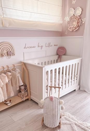 Holztraum Big Little One Schild mit Mond Stern als Kulisse Wandbeschriftung Kinderzimmer Deko für Babyzimmer Babyzimmer Wandschriftzüge Schriftzüge