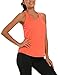 Aeuui Womens Workout Tops for Women Racerback Tank Tops Mesh Yoga Shirts Athletic Running Tank Tops Sleeveless Gym Clothes Orange