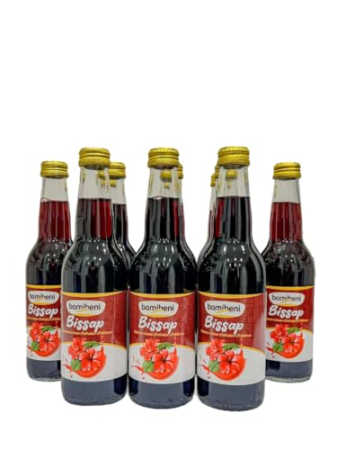 BAMIBENI | Jugo de BISSAP 12x330 ml | Made in France | Bebida tropical a base de infusión de flores de hibisco | Libre de alcohol, 100% natural y sin aditivos artificiales|