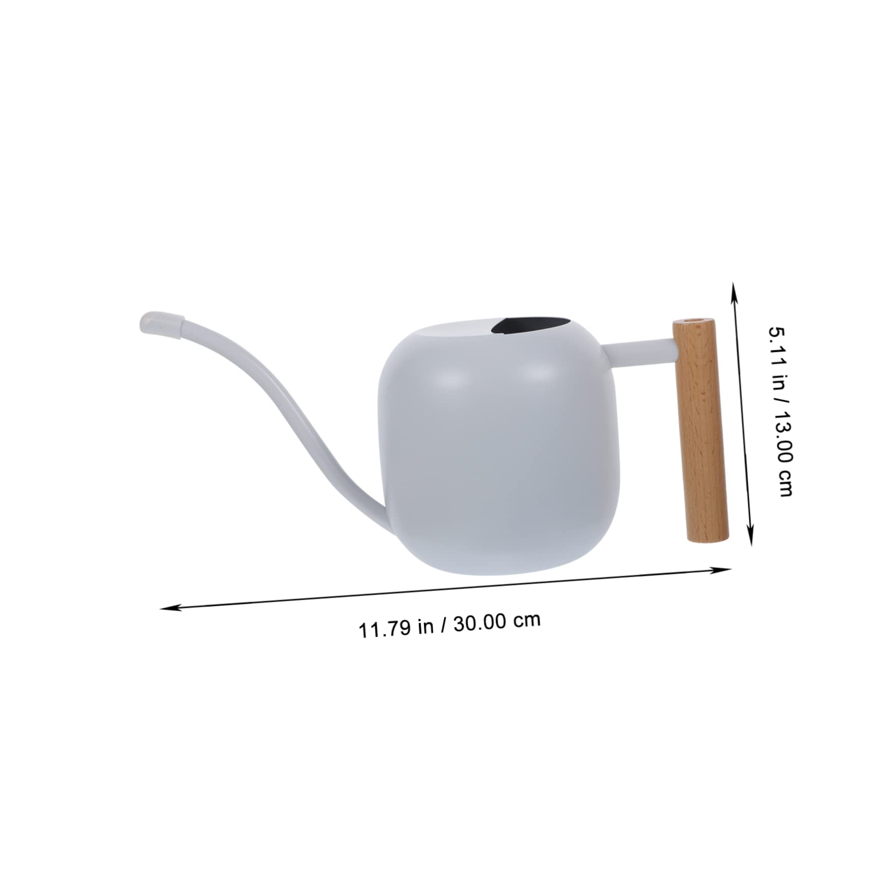 HANABASS Arrosoir à Long Bec 1,2 L Poignée en Bois en Acier Inoxydable pour Plantes D’intérieur et Fleurs, Usage Maison et Jardin