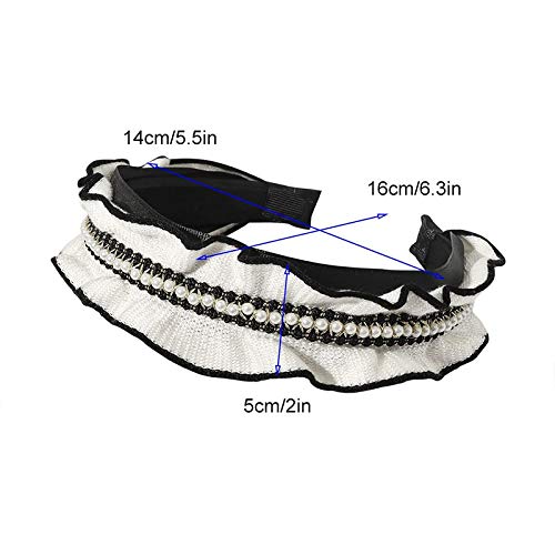 Opaska na głowę moda damska nakrycia głowy koronkowa perłowa kwiatowa tkana opaska Hairband szeroka modna opaska dziewczyna obręcz do włosów akcesoria do włosów