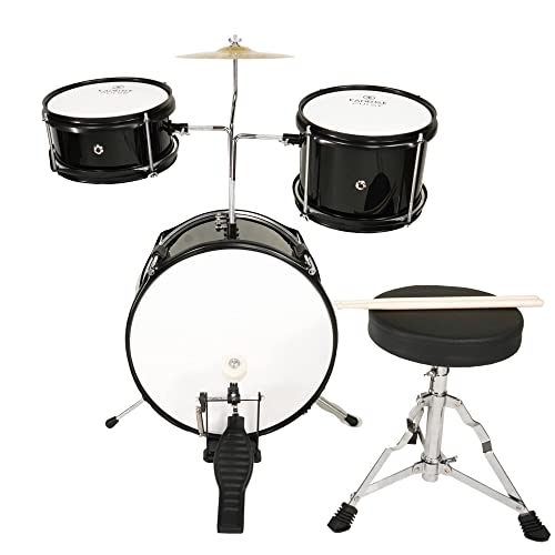 Image of Kadence 13 Inch 3-Piece Kids /Junior Drum Set /Beginner (Standard) /Kids Musical Toys, Musical Instrument, Black