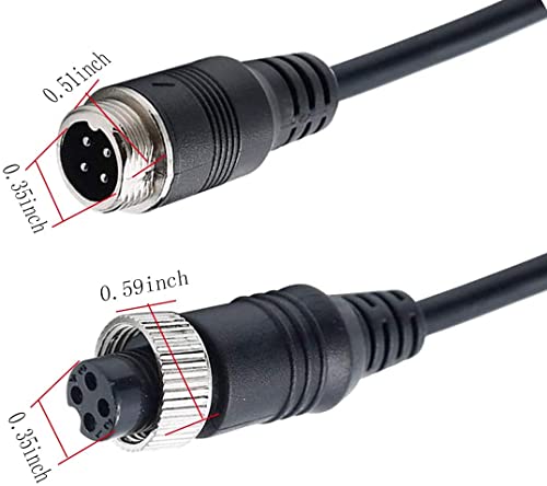 Image of Vehicle Dash Cam 6pin Video Extension Cord, 10ft - with Aeronautic Adapter for Backup Camera and AI Video Systems - Car Accessories - Compatible with RVs, Cars, Trucks, and Wireless Dash Cams