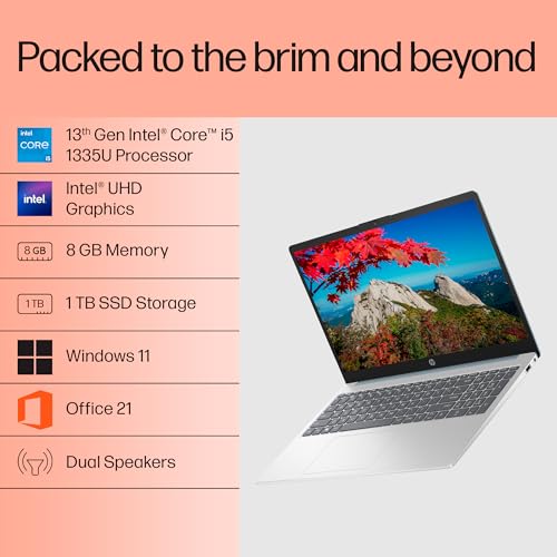Image of HP 15 Core i5 13th Gen (8GB RAM /512GB SSD /FHD /Windows 11 /MS Office 21 /Backlit Keyboard /15.6 inch (39.6cm) /Blue /1.59kg) fd002 Care Pack 2 Years Additional Warranty with Onsite Support