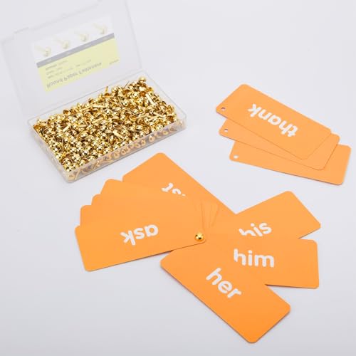 image for Homdire Paper Fasteners for Crafts, 250pcs Brad Fasteners, 8x17mm Gold