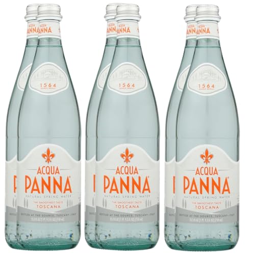 Acqua Panna Tuscany Natural Spring Water, 750 mL (25.36 fl oz) 6 Pack – Premium Still Mineral Water 6pk