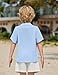 Arshiner Boys Short Sleeve Button Down Shirt Texture Summer Beach Vacation Shirt 11-12 Years Light Blue