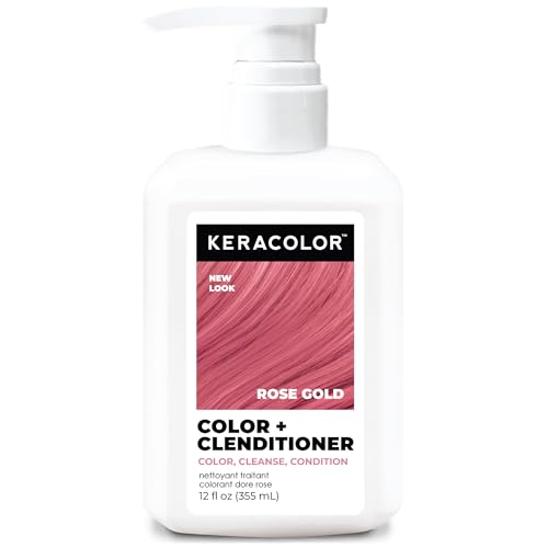 Keracolor Clenditioner ROSE GOLD Hair Dye - Semi Permanent Hair Color Depositing Conditioner, Cruelty-free, 12 Fl. Oz.