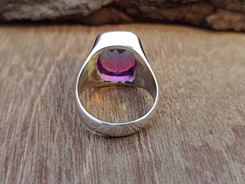 Mens Women Ring, Watermelon Tourmaline Ring, Signet Ring, 925 Solid Sterling Silver Ring, Tourmaline Quartz Ring, Bohemian Ring, Handmade Ring, Gift Ring2