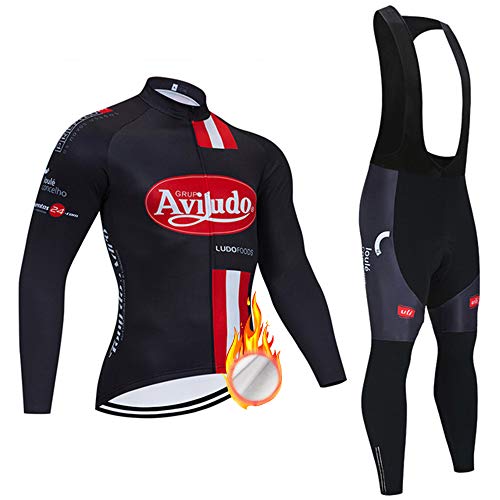 ZDFLC Tenue de Vélo Maillot Cyclisme Homme à Manches Longue + Pantalon Cycliste Rembourré 3D Gel Cover