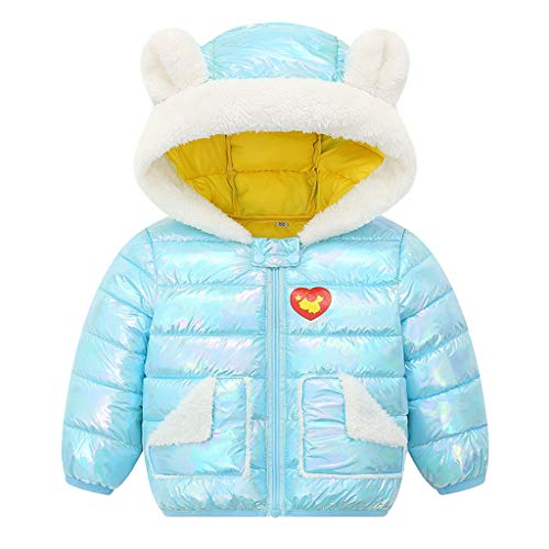 Loyalt Unisex Baby Winter Coats Outerwear for 3-18 Mouths Newborn Infant Baby Boys Girls Long Sleeve Cute Cartoon Hooded Jacket Puffer Coat Outfits (Blue,0-3 Months)