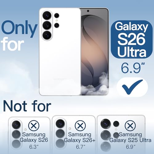 JETech Hülle für Samsung Galaxy S26 Ultra, Vollständig Kameraschutz, Nicht Vergilbende Stoßfest Stoßfänger Handyhülle, Anti-Kratzer Harte PC Rückseite (Durchsichtig)