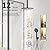 Gabrylly Shower System, Ceiling Shower Faucet Set with 12" Rain Shower head and Handheld Shower, Shower Combo Set with Valve, Matte Black