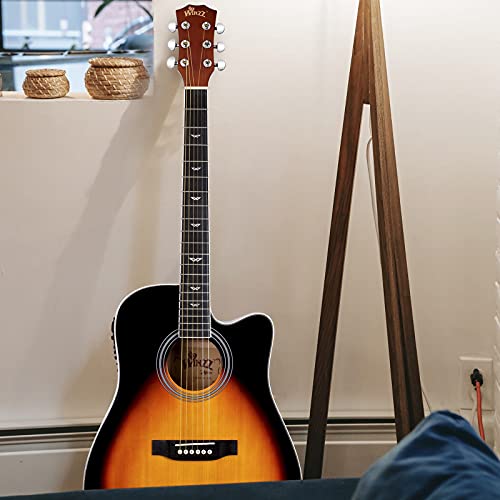 Winzz Guitare Acoustique Sunburst…… - Les Beatles, Paul McCartney, John Lennon, RIngo Starr, George Harrison Winzz Guitare Acoustique Sunburst…… – Image 3