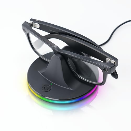 HiBloks Charging Dock with RGB Light for RayBan Meta Glasses Gen 1 & 2