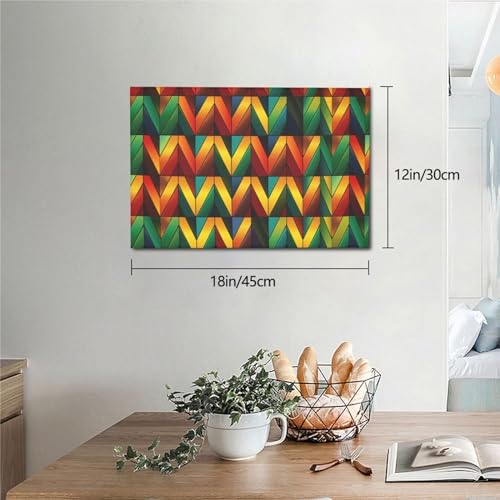 Toile triangulaire géométrique colorée OUSIKA impression moderne 45x30