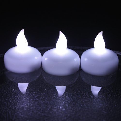 Miniatura 7 de Velas flotantes IMAGE sin llama luces LED flotantes de té, paquete de 12 velas impermeables para bodas, fiestas, spa, hogar, interior, exterior,