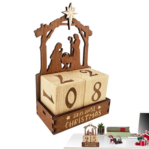 Ornement de table nativité et calendrier de l'Avent bois
