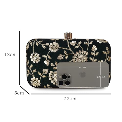 Image of LONGING TO BUY Hand Crafted Designer Box Clutch - Zari Embroidery For Women