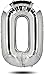 Produktbild Dancing Queen Happy Birthday Ballon Zahl in 100cm Silber - XXL Riesenzahl - Folienballon Zahlenluft-Ballons (Zahl 0) inkl. Aufblashilfe