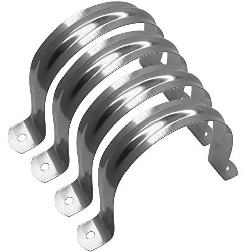 Image of Nge 4inch Rigid Pipe Strap Clamp-Two Hole Strap-U Bracket Tube Clip-Stainless Steel Heavy Duty Pipe Fasten Holder-Secures Conduit，4Pcs（115 mm)